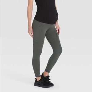 Over Belly Pocket Active Maternity Leggings - Ingrid and Isabel Maternity Olive